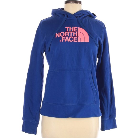 THE NORTH FACE | Cobalt Blue & Hot Pink Logo Pullover Drawstring Hoodie M - Picture 1 of 6